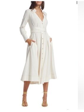 cult gaia Open-Back Belted Maxi Dress in Ivory
